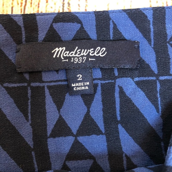 Madewell Skyline 100% Silk Skirt Geometric Print Sz 2 - Picture 5 of 6